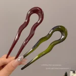 U-Shaped Hair Fork Fashion Tortoiseshell Acetate Hairpin Women Geometric Headwear Hair Sticks Girls New Hair Clips Accessories - Image 11