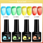 LILYCUTE 4/5Pcs/Set 7ML Nude Pink Gel Nail Polish and Translucent Jelly Nail Art Gel Semi Permanent Soak Off Design Manicure Set - Image 26