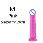 Cheap 6 Sizes Realistic Big Jelly Dildo Women Erotic Anal Sex Toys Gay Soft Clitoris Vaginal