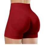 Summer High Waisted Yoga Shorts Fashionable and Sexy Running Fitness Pants Solid Color Yoga Leggings - Image 10