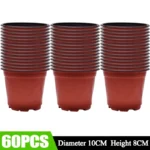 100/20x Seeding Nursery Pot Black Red Plants Nursery Pots Seedling Cups Grow Box Planters Home Garden Potted Container Wholesale