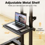 Adjustable Mobile TV Stand with Locking Wheels for 32-83 Inch Screens, Supports Up to 110 lbs