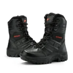 High Quality Men's Brand High-Top Leather Boots Breathable Desert Combat Men's Boots Outdoor Shoes Non-slip Hiking Ankle Boots - Image 8