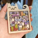 Wooden Cat Shaped Puzzle Toy Childrens Puzzle Early Education Thinking Training Fun And Difficult Childrens Birthday Gift Art