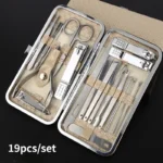 Manicure 19 in 1/set Nail Clippers Pedicure Kit, Manicure Tool Kit, Stainless Steel Facial Grooming Set Kit Gift Women Men Girls