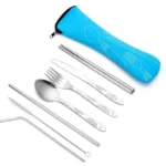 3Pcs/4Pcs/7Pcs Set Dinnerware Portable Printed Knifes Fork Spoon Stainless Steel Family Camping Steak Cutlery Tableware with Bag - Image 10