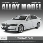 Officially authorized BMW 560 18 Scale Diecast car Model Toy with Sound &Light Pull Back Boys Gift collectible ornaments