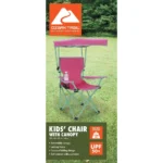 Kids Canopy Camp Chair Safety Lock Portable Outdoor Chair with Canopy Adjustable Sunshade Cup Holder Kids 125lb Capacity - Image 4