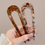 U-Shaped Hair Fork Fashion Tortoiseshell Acetate Hairpin Women Geometric Headwear Hair Sticks Girls New Hair Clips Accessories - Image 30