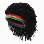 【CC22】Men Women Synthetic Wig False Braid Dreadlocks Beanie Cap Handmade Crochet Hat Cosplay Party Headwear Warm Knitted Wig Hat