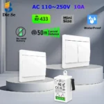 433MHz Wireless Smart On Off Switch 220V Mini Relay,86 Self-Powered Push Button Wall Switch No Need Battery for Home Improvement