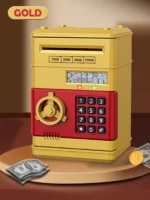 Electronic Password Piggy Bank Toys, ATM Saving Money Box Coin Can Auto Scroll Paper Money Fingerprint Password Unlock kid Gifts - Image 7