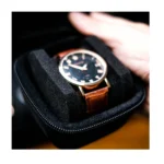 1pc Black Watch Storage Box - Hard Case W/Soft Pillows, Velvet Lined for Jewelry & Watches Protection - Image 3