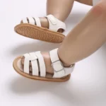 Summer Rubber Base Anti Slip Baby Sandales Shoes Toddler Girl Boy Canvas Sandals Non-Slip First Walker Crib Shoes For 0-18