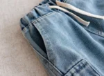 2026 Kids Boys Denim Cargo Shorts 2-8Y Casual Summer Jeans Bottoms Waist Elastic Waistband Children Clothes Outerdoor Boys
