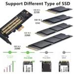 M.2 NVMe Adapter Card B&M Key to PCIe 4.0/3.0 X1 X4 X8 X16 Interface for PC Compatible with 2230 2242 2260 2280 SSD Hard Disk - Image 4