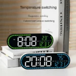 Large Digital Wall Clock Temperature and Date Week Display Electronic LED Table Alarm Clocks Brightness Adjustable 12/24H Format