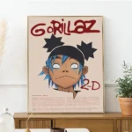 Nordic Pop Gorillaz Poster Self-adhesive Art Waterproof Paper Sticker Coffee House Bar Room Wall Decor - Image 9