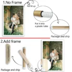 1 Pc Customized Photo Canvas with DIY Wood Frame Or Frameless Poster Personalized Gift for Lovers Customizable Home Decor