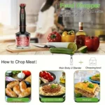 Immersion Hand Blender, 5-In-1 1000W Powerful LED Backlight 12-Speed Multi-Function Handheld Stick Blender - Image 4