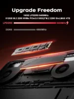 KAMRUI Gaming Laptop 16inch AMD Ryzen 9 6900HX 16GB LPDDR5 512GB M.2 NVMe PCIe3.0 SSD Radeon 680M Win11PRO WiFi6 Backlit KB Book