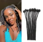 0.4cm 0.6cm 0.8cm Width Loc Extension Human Hair 40 Strands Full Handmade 100% Human Hair Dreadlock Extensions for Men Women - Image 9