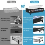 Under Bed Storage With Wheels, 2-Pack 48L Each Under The Bed Storage Containers With Clear Lids & Label, Underbed Storage Bins - Image 3