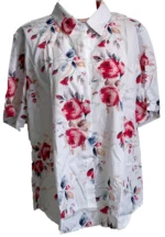 Women's Blue Splash Print Short Sleeve Button Down Shirt - Casual Summer Blouse for Office & Weekend - Image 8