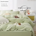 3pcs  100% cotton bedding set Double Duvet Cover Set 220x240 Solid Twist Cotton King Size Bedding Set Quilt Cover Set - Image 7
