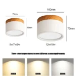 Macaroon LED Downlight  5W 7W 9W12W15W Nordic wood modern Led surface mounted ceiling light spotlight interior decoration light - Image 6
