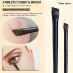 2pcs ultra-thin diagonal eyeliner brush set – fine diagonal eyeliner eyebrow brush, sickle ultra-thin diagonal flat angle,