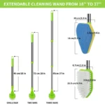 Triangle Sponge Telescopic Glass Wiper Multifunctional Cleaning Pad Bathroom Floor Cleaning Brush Kitchen Supplies Cleaning Tool