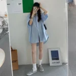 Biyaby Summer Short Sleeve Purple Shirts for Women