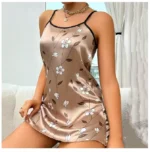 Women's Sleepwear Summer Floral Print Satin Nightgown Casual Sleeveless Backless Slip Night Dress Sexy Nightdress Home Clothes - Image 7