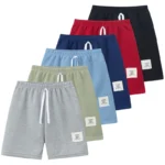 1/3/6 Pcs Children's Solid Color Drawstring Strap Shorts Boy Casual Fashion Pants Girl Joker Comfortable Elastic Waist Pants - Image 4