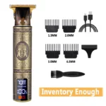 Electric Barber T9 Upgraded LCD Rechargeable Retro Oil Head Carving Electric Push Shear Pubic Hair Clipper Machine for Women - Image 6