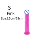 Cheap 6 Sizes Realistic Big Jelly Dildo Women Erotic Anal Sex Toys Gay Soft Clitoris Vaginal