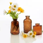 Amber Glass Bud Vases Set of 20Small Flower Vases for Wedding Centerpieces Mini Bud Vases in Bulk Amber Glass Vase for Table De - Image 5