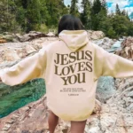 Jesus Loves You Print Pullover Hoodies Women's Hoodie Autumn Winter Men Streetwear Sweatshirt Unisex - Image 3