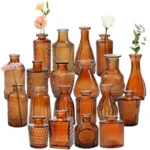 Amber Glass Bud Vases Set of 20Small Flower Vases for Wedding Centerpieces Mini Bud Vases in Bulk Amber Glass Vase for Table De - Image 7