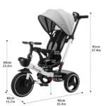 5-in-1 Baby Stroller Tricycle, Adjustable Canopy, Sit & Recline, Quick Assembly. - Image 2