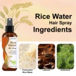 Rice Water Hair Spray – with Biotin,Keratin,Caffeine & Rosemary,Smooths Hair and Reduce Tangles,Add Hair Shine for All Hair Type