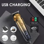 Hatteker Beard Grooming Kit for Men USB Waterproof Hair Clipper T-Blade Trimmer with Detailer Comb And Cleaning Brush - Image 4