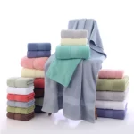Bath Towel Washcloth Cotton Towel Solid Color Soft Absorbent Towels Multipurpose Use For Hotel Bathroom - Image 3