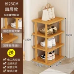 Vertical Shoe Rack – Tall Narrow Shoe Rack Organizer for Small Spaces, Bamboo Shelf for Entryway, Closet, Corner, Doorway