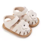 White Cute 0-18M Baby Cute Open toed Bow Summer Sandals Princess Casual Soft Rubber Bottom Non slip Sandals