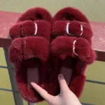Winter European Fashion Women’s Shoes Ladies Slippers 100% Mink Slippers