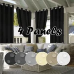 4PCS Waterproof Privacy Outdoor Curtain, Used For Pergolas, Front Porches, Awnings, And Protect Against Wind And Rain - Image 3