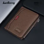Baellerry RFID Blocking Simple Men's Wallet with Zipper Card Holder Male Photo ID Pocket Coin Purse - Luxury Design - Image 6