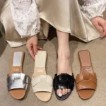 Luxury Designer Women's Flat Slippers Woven Comfortable Women's Shoes Casual Bottom Slippers 2025 New Summer Sandalias Mujer - Image 6